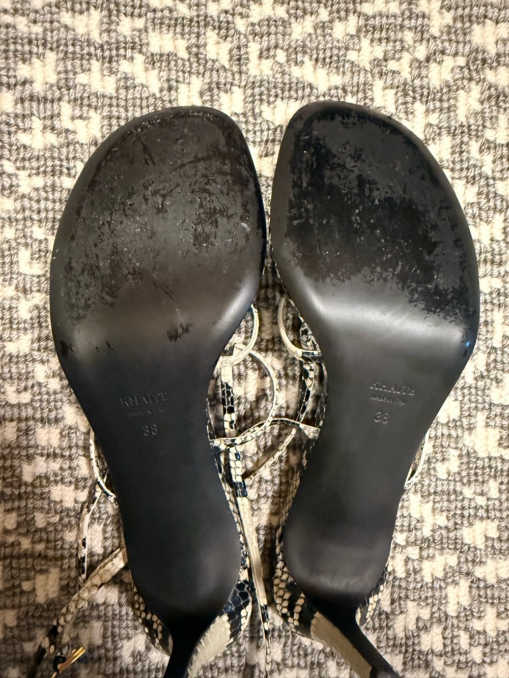 Khaite Loop Python-Embossed Leather Sandal - Picture 6 of 10